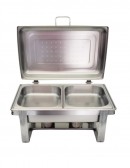 (R$45,00) Rechaud Retangular Inox Banho Maria (2 cubas)