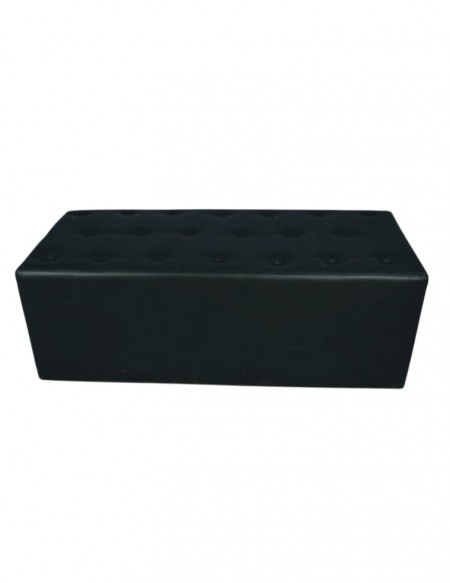 (R$28,00) Puff Retangular Preto Captonado (1.50x0.50xA42cm)