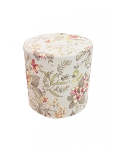 (R$8,00) Puff Redondo + Capa Floral (D40 / A43cm)