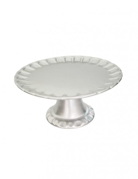 (R$14,00) Boleira Relevo Prata (A16 / D33cm)