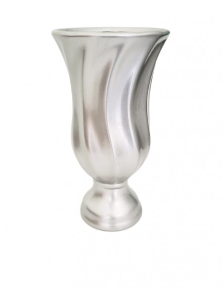 (R$14,00) Vaso Torcido Prata (A36 / D7.5cm)