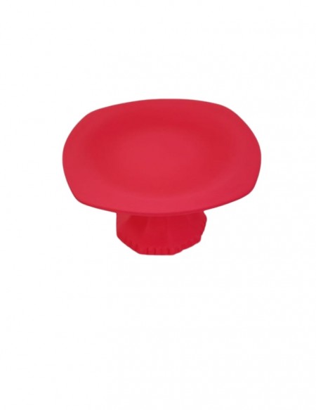 (R$6,00) Boleira Quadrada Rosa Neon (A10 / D19.5cm)