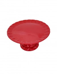 (R$18,00) Boleira Relevo Vermelha (A16 / D33cm)