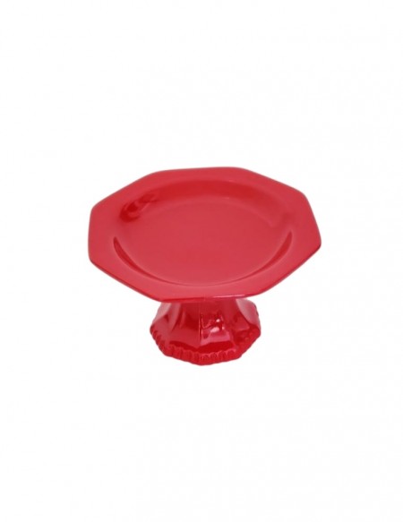 (R$6,00) Boleira Sextavada Vermelha (A11 / D19cm)