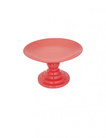 (R$10,00) Boleira Pé Baixo Coral (A14.5 / D24.5cm)