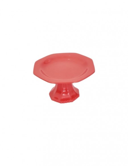 (R$6,00) Boleira Sextavada Coral (A10 / D19cm)