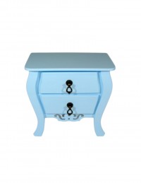 (R$18,00) Mini Criado Bombê MDF Azul Baby (C26xL13xA26)