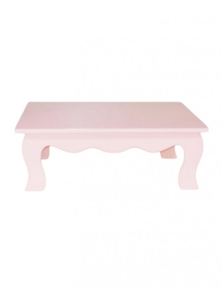 (R$10,00) Mesinha Aparador Mdf Rosa Baby PP
