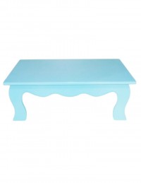 (R$10,00) Mesinha Aparador Mdf Azul Baby PP (C30xL18xA11cm)