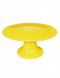 (R$18,00) Boleira Relevo Amarela (A16/D33cm)