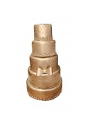 (R$145,00) Bolo Fake Dourado 5 Andares (D35/A60cm)
