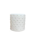 (R$25,00) Bolo Fake Branco Bolinhas 1 Andar (D15cm/A14.5cm)