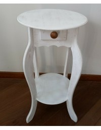 (R$25,00) Mesinha Aparador Patina Branca (0.66 x 0.36m)