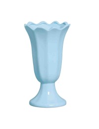 (R$14,00) Vaso Canelado Azul Baby (A27/D26cm)
