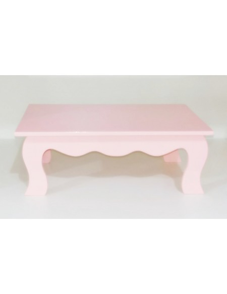 (R$10,00) Mesinha Aparador Mdf Rosa Baby PP