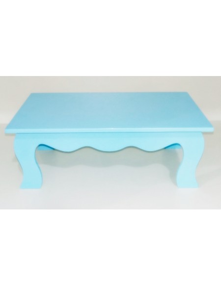 (R$10,00) Mesinha Aparador Mdf Azul Baby PP