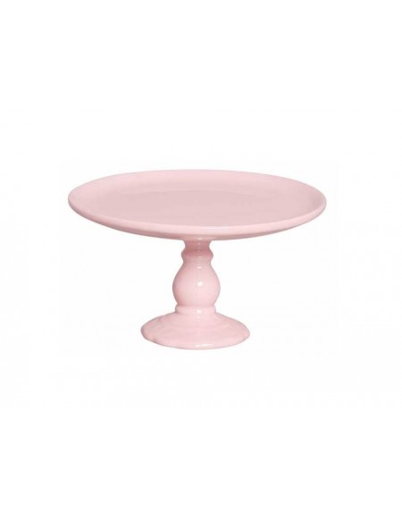 (R$12,00) Boleira Pé Alto Rosa Baby M (A16 / D28cm)