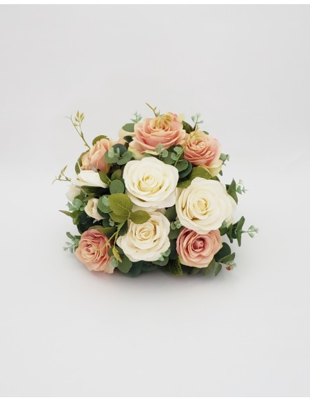 (R$25,00) Buquê Permanente Flor Pérola e Rose P