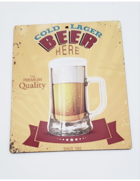(R$4,00) Placa - Cold Lager Berr Here  (L19 x A23cm)