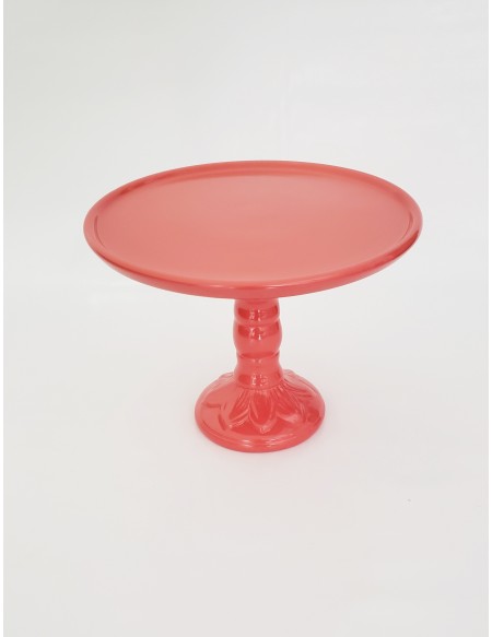 (R$12,00) Boleira Pé Alto Coral (A20 / D26.5cm)