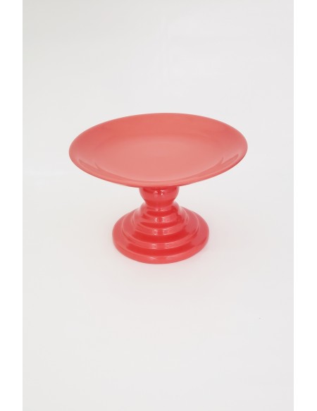 (R$10,00) Boleira Pé Baixo Coral (A14.5 / D24.5cm)