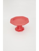 (R$6,00) Boleira Sextavada Coral (A10 / D19cm)