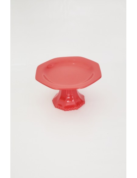 (R$6,00) Boleira Sextavada Coral (A10 / D19cm)