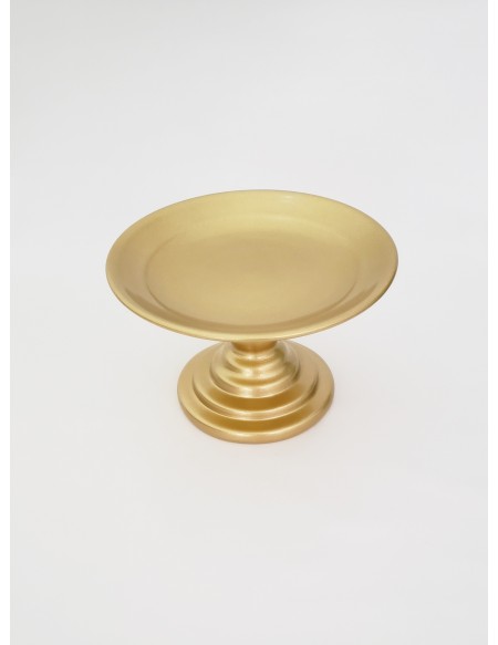 (R$10,00) Boleira Pé Baixo Dourada (A14.5 / D24.5cm)