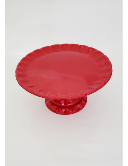 (R$14,00) Boleira Relevo Vermelha (A16 / D33cm)