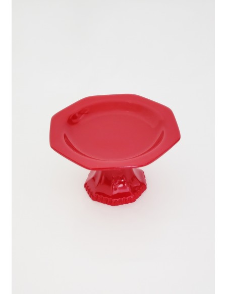 (R$6,00) Boleira Sextavada Vermelha (A11 / D19cm)