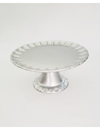 (R$16,00) Boleira Relevo Prata (A16 / D33cm)