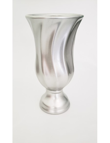 (R$14,00) Vaso Torcido Prata (A36 / D7.5cm)