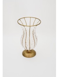 (R$34,00) Vaso Cristal Dourado P (A30 / D17.5cm)