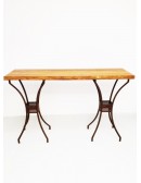 (R$128,00) Mesa Alta Confraria Demolição Pé Ferro Envelhecido (1.80x0.60xA1.08m)