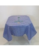 (R$4,00) Toalha Quadrada Xadrez Azul/Branco (1.40m)