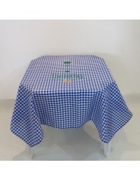 (R$7,80) Toalha Quadrada Xadrez Azul/Branco (1.40m)