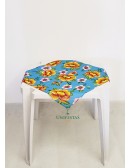 (R$5,50) Toalha Quadrada Chita Azul Floral (70cm)
