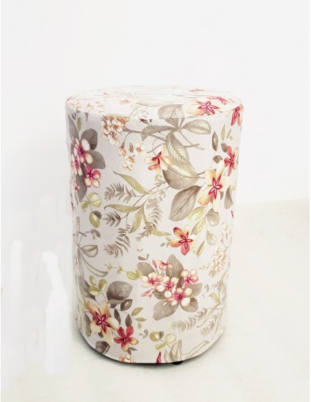 (R$12,00) Puff Mesa Redondo + Capa Floral