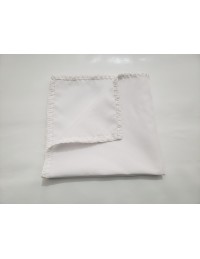 (R$2,80) Guardanapo Branco C/ Borda Biquinho De Crochê