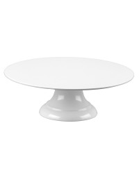 (R$ 14,00) Prato Bolo Branco Com Base  (A11/D27cm)