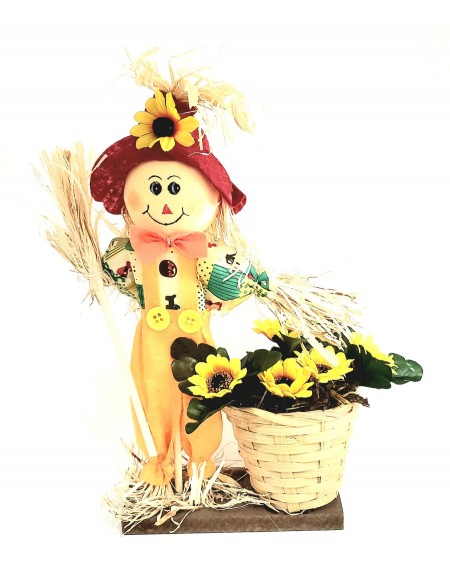 (R$15,00) ESPANTALHO DECORATIVO (A28CM) - CHAPÉU VERDE