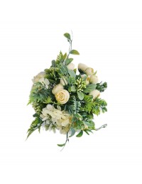 (R$14,00) Buque Permanente Flor Perola e Folhagem PP