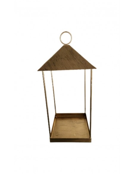 (R$22,00) Lanterna Dourada Envelhecida G (15x15 / A38cm)