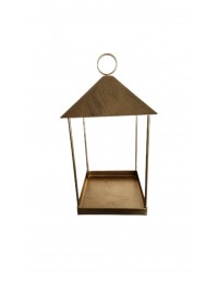 (R$20,00) Lanterna Dourada Envelhecida M (15x15 / A34cm)