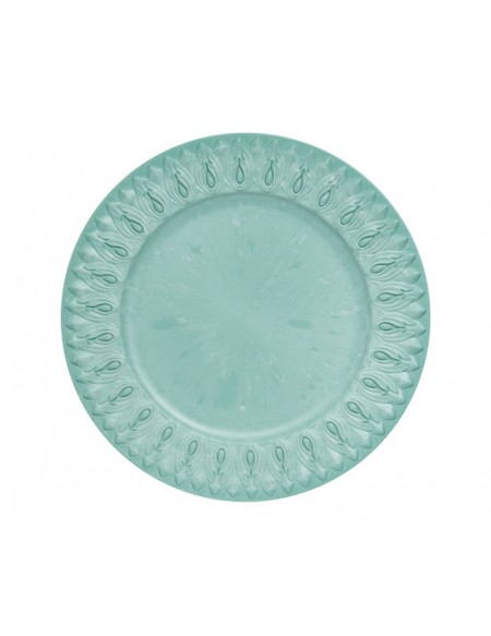 (R$3,80) Sousplat Verde Detalhe Branco (D36cm)