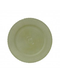(R$3,80) Sousplat Frisado Verde Detalhe Branco (D33cm)