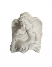 (R$14,00) Anjo Branco Asa Sentado (A15cm)