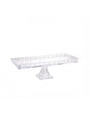 (R$28,00) Travessa Retangular Cristal com Pé (34x15cm /A10cm)