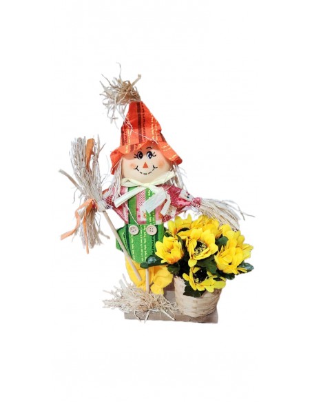 (R$15,00) ESPANTALHO DECORATIVO (A28CM) - CHAPÉU VERDE