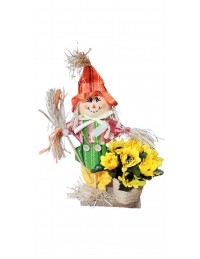 (R$15,00) ESPANTALHO DECORATIVO (A28CM) - Roupa Verde